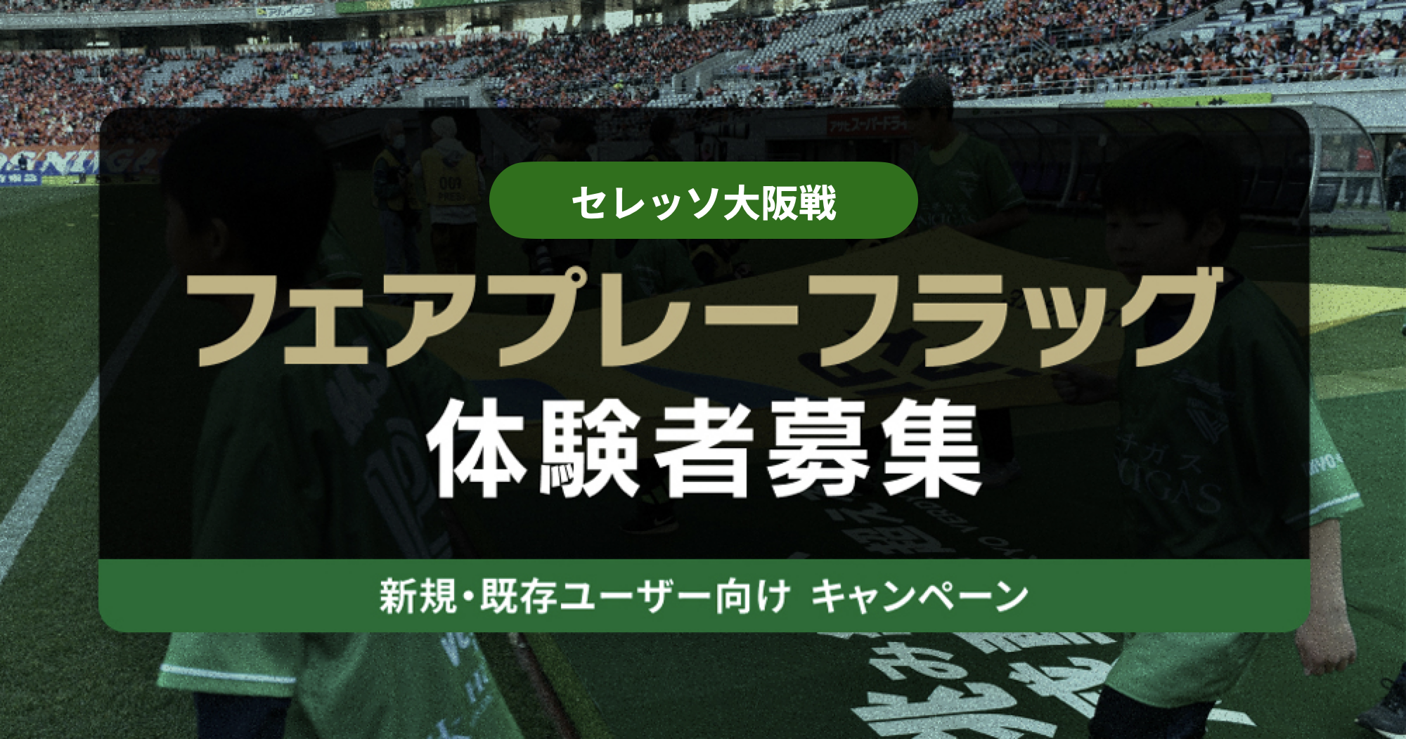 ヴェルディガスでんき　新規・既存ユーザー向けキャンペーン！！ 7/6（土）セレッソ大阪戦 フェアプレーフラッグベアラー募集